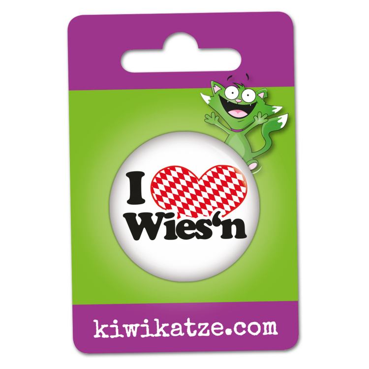 Ansteckbutton I love Wiesn an Eurolochkarte